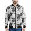 Black And White Jellyfish Pattern Print Men's Bomber Jacket