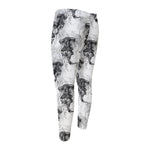 Black And White Jellyfish Pattern Print Men's Compression Pants