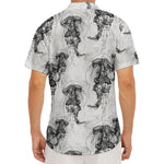 Black And White Jellyfish Pattern Print Men's Deep V-Neck Shirt