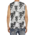 Black And White Jellyfish Pattern Print Men's Fitness Tank Top