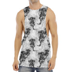 Black And White Jellyfish Pattern Print Men's Muscle Tank Top