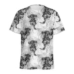 Black And White Jellyfish Pattern Print Men's Sports T-Shirt