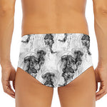 Black And White Jellyfish Pattern Print Men's Triangle Swim Briefs
