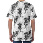 Black And White Jellyfish Pattern Print Men's Velvet T-Shirt