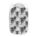 Black And White Jellyfish Pattern Print Mesh Laundry Hamper