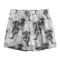 Black And White Jellyfish Pattern Print Mesh Shorts