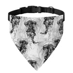 Black And White Jellyfish Pattern Print Over The Collar Dog Bandana