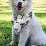 Black And White Jellyfish Pattern Print Over The Collar Dog Bandana