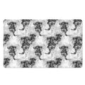 Black And White Jellyfish Pattern Print Polyester Doormat