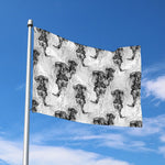 Black And White Jellyfish Pattern Print Polyester Flag