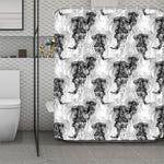 Black And White Jellyfish Pattern Print Polyester Shower Curtain