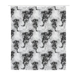 Black And White Jellyfish Pattern Print Polyester Shower Curtain