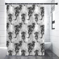 Black And White Jellyfish Pattern Print Premium Shower Curtain