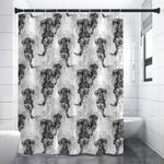 Black And White Jellyfish Pattern Print Premium Shower Curtain