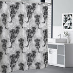 Black And White Jellyfish Pattern Print Premium Shower Curtain