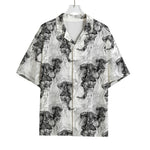Black And White Jellyfish Pattern Print Rayon Hawaiian Shirt
