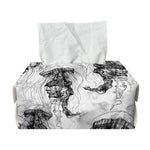 Black And White Jellyfish Pattern Print Rectangle Tissue Box Cover