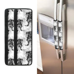 Black And White Jellyfish Pattern Print Refrigerator Handle Covers