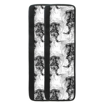 Black And White Jellyfish Pattern Print Refrigerator Handle Covers