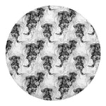 Black And White Jellyfish Pattern Print Round Blanket