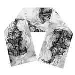 Black And White Jellyfish Pattern Print Scarf