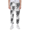 Black And White Jellyfish Pattern Print Scuba Joggers