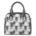 Black And White Jellyfish Pattern Print Shoulder Handbag