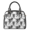 Black And White Jellyfish Pattern Print Shoulder Handbag