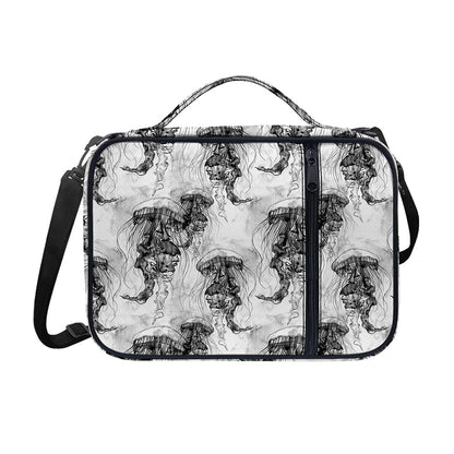 Black And White Jellyfish Pattern Print Shoulder Strap Bible Bag