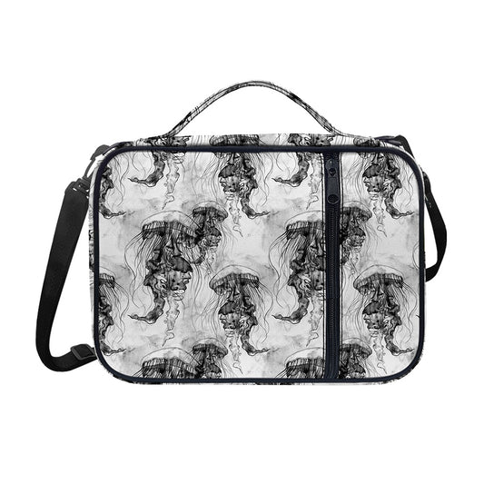 Black And White Jellyfish Pattern Print Shoulder Strap Bible Bag