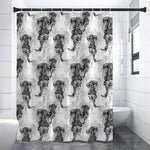 Black And White Jellyfish Pattern Print Shower Curtain