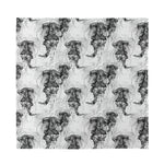 Black And White Jellyfish Pattern Print Silk Bandana