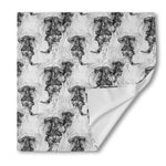 Black And White Jellyfish Pattern Print Silk Bandana