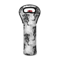 Black And White Jellyfish Pattern Print Single Neoprene Wine Tote