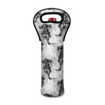 Black And White Jellyfish Pattern Print Single Neoprene Wine Tote