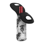 Black And White Jellyfish Pattern Print Single Neoprene Wine Tote