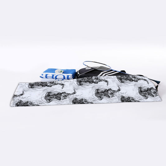 Black And White Jellyfish Pattern Print Sports Towel