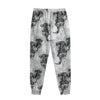 Black And White Jellyfish Pattern Print Sweatpants