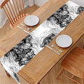 Black And White Jellyfish Pattern Print Table Runner