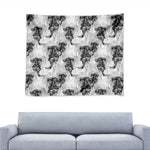 Black And White Jellyfish Pattern Print Tapestry
