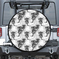 Black And White Jellyfish Pattern Print Tire Cover