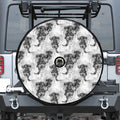 Black And White Jellyfish Pattern Print Tire Cover With Camera Hole