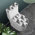 Black And White Jellyfish Pattern Print Toilet Lid And Tank Cover Set