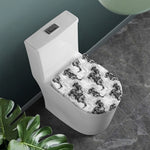 Black And White Jellyfish Pattern Print Toilet Lid Cover