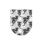 Black And White Jellyfish Pattern Print Toilet Lid Cover