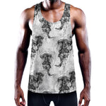 Black And White Jellyfish Pattern Print Training Tank Top