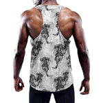 Black And White Jellyfish Pattern Print Training Tank Top