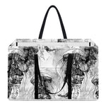 Black And White Jellyfish Pattern Print Utility Tote Bag