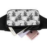 Black And White Jellyfish Pattern Print Waist Bag