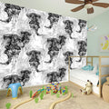 Black And White Jellyfish Pattern Print Wall Sticker